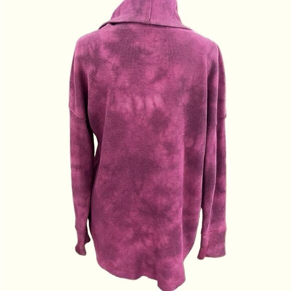 Maeve Pink Tie-Dye Cowl Neck Thermal Top Sz XS Runs Big - Picture 4 of 7